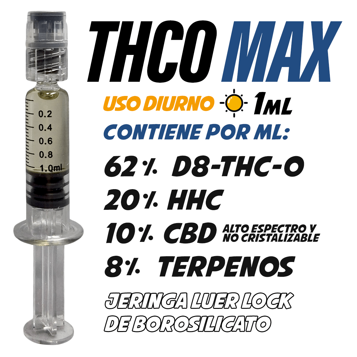 Recarga THCO MAX en Jeringa | Uso Diurno directo en Colombia | Connabis Colombia