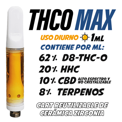 Cartucho Reutilizable de Cerámica 1 mL | THCO MAX | Uso Diurno directo en Colombia | Connabis Colombia
